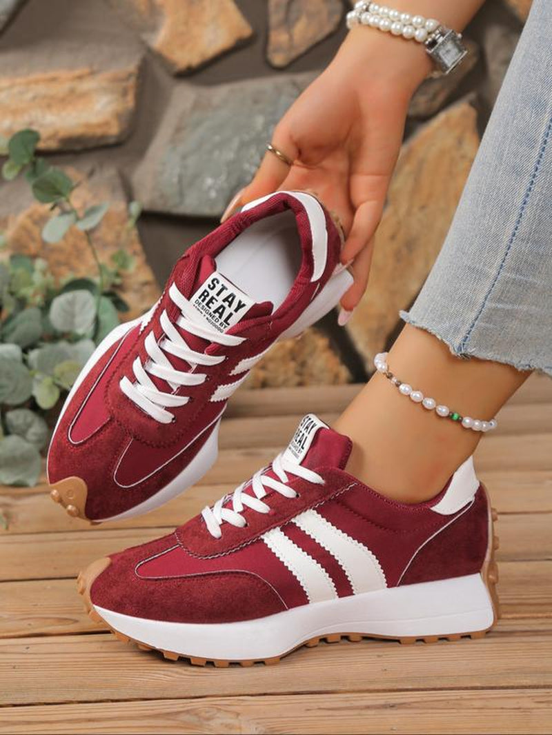 Women'S Sporty Al-Gan Shoes, Spring & Fall Elegant Fashion Casual round Toe Low Top Lace-Up Thick Sole Outdoor Running Shoes